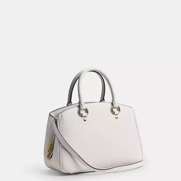 NWT COACH Savannah Small Carryall Leather Bag CAL54 Gold/Chalk - Picture 7 of 10